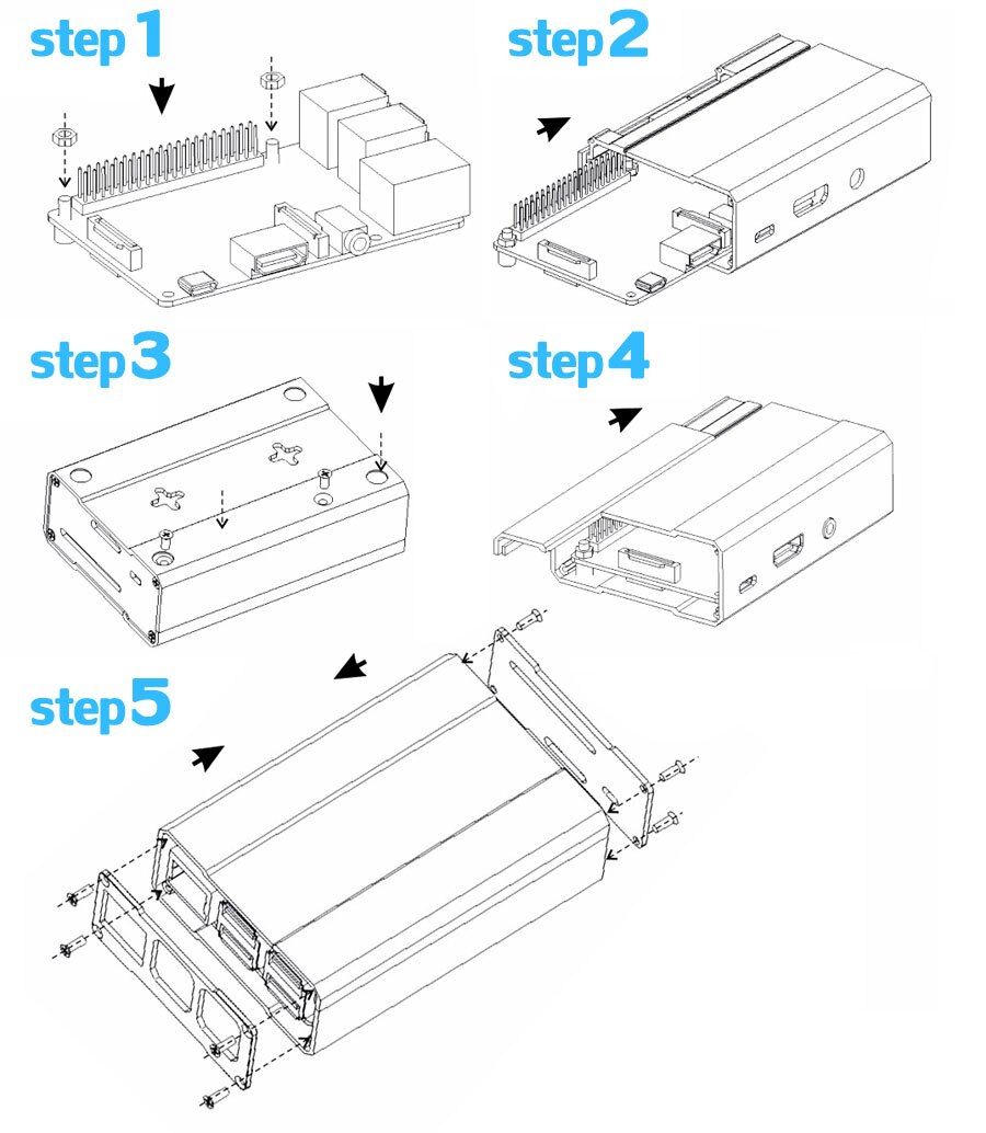 Aluminium Fall Metall für Raspberry PI 3 modell B + plus Raspberry PI 2 B Metall Box Aluminium Box Abdeckung shell Gehäuse Gehäuse
