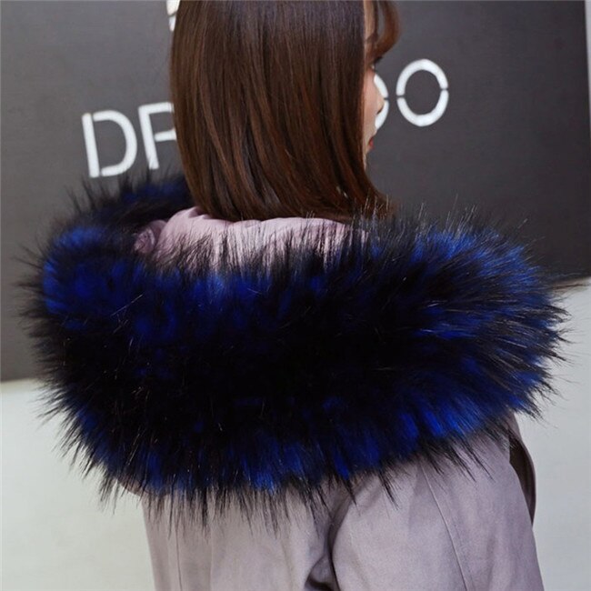 13 kleur Pluizige Faux Vos Konijnenbont Sjaals Vrouwen Winter Jas Kraag Warme Shaggy Bont Sjaal Elegante Afneembare Bontmuts kraag