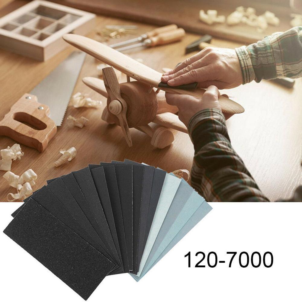 5Pcs Wet Dry Sandpaper 120 To 3000 Grit Assortment Abrasive Paper Sheets For Automotive Sanding Wood Furniture Finishing 23*9 cm