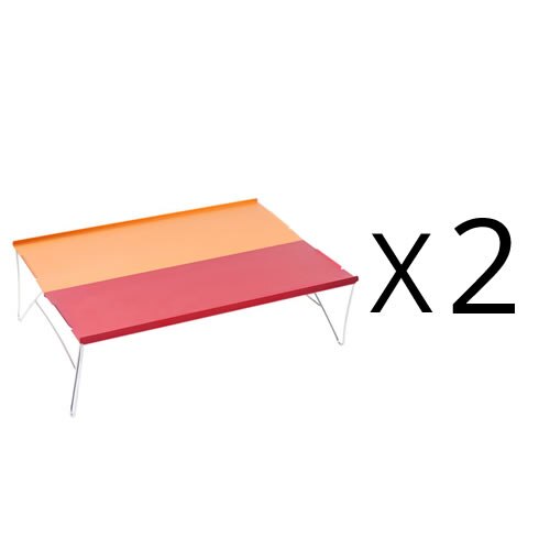 2 stk ultralet kompakt mini strand picnic folde aluminiumslegering bord med bærepose: 01