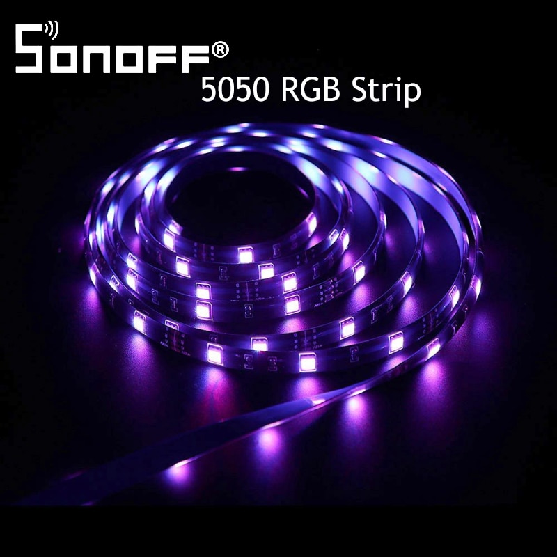 SONOFF WiFi L1 Dimmable Light Strip Smart LED Waterproof 5050 RGB Strip Lights Flexible 2m/5m Kit Works With Alexa Google Home