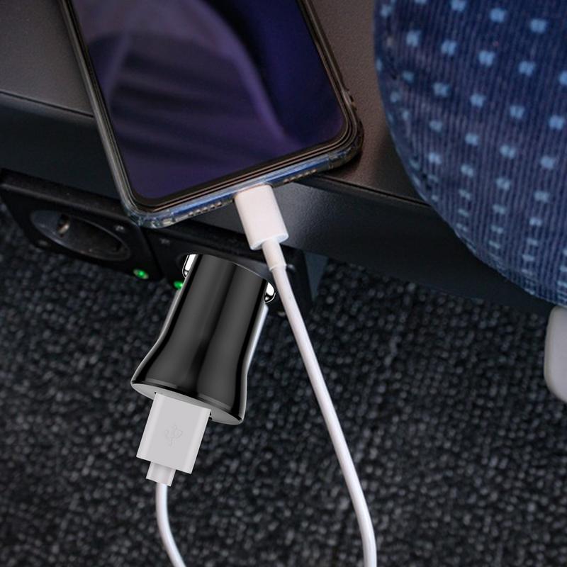5V 2.4A Auto Dual Port Mini USB Lader Ultra Snel Opladen Sigarettenaansteker 12V Aluminium Mobiele telefoon Oplaadadapter