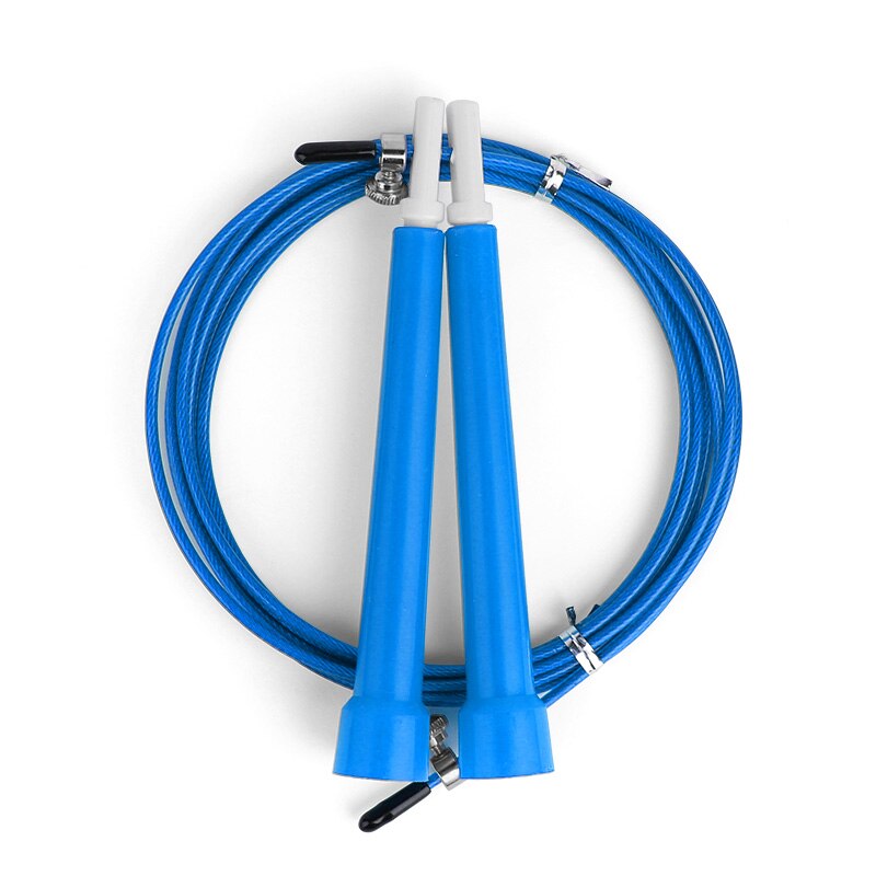 Crossfit Jumping Ropes Cable Steel Workout Training Ropes ABS Handle Adjustable Boxing Sports Exercises for Home: Blue