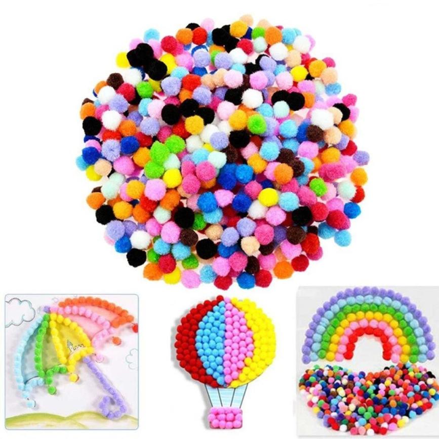Caydo 100 Pieces 1 Inch Pom Poms for Hobby Supplies and DIY Crafts
