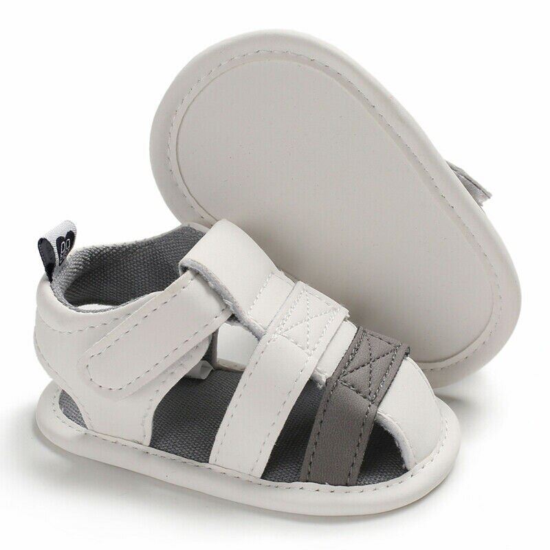 Pudcoco Pasgeboren Baby Boy Zachte Zool Witte Wieg Schoenen Peuter Zomer Sandalen Baby Casual Schoenen Maat Anti Slip Babyschoenen 0-18M