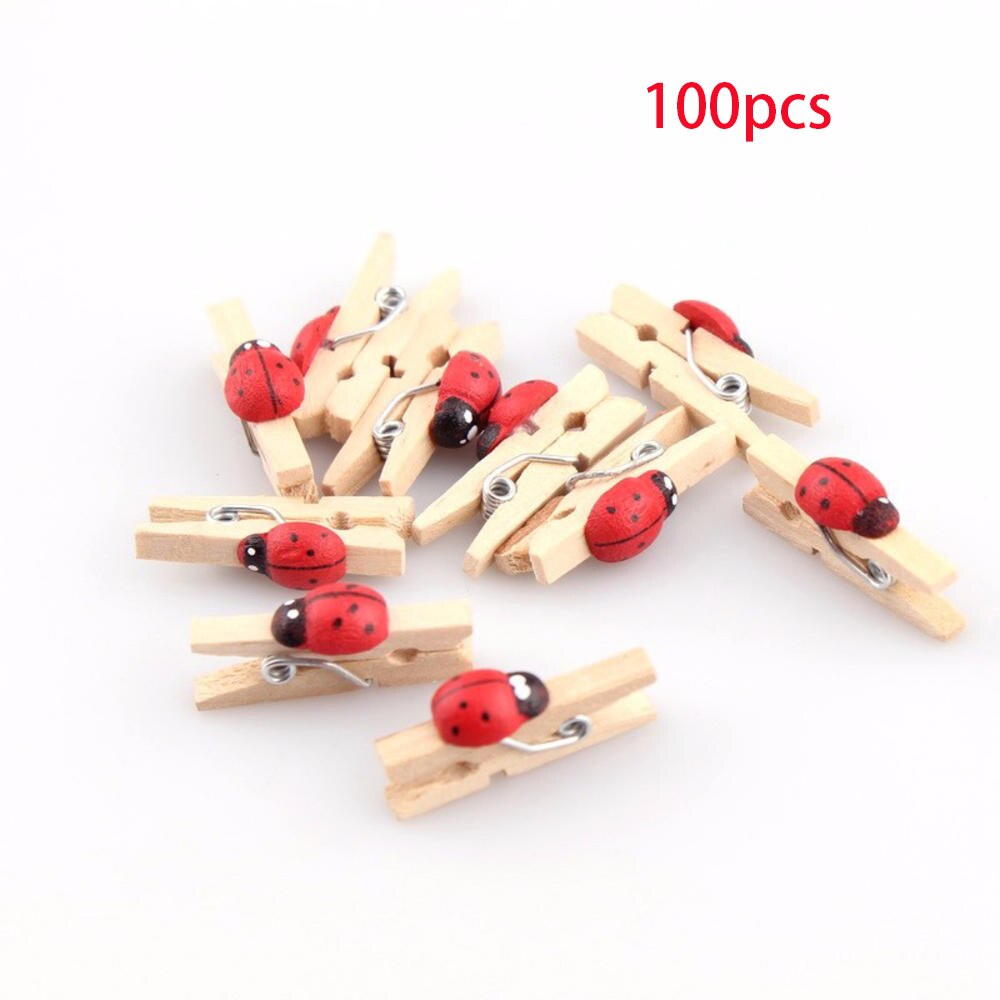 Zauberstab Dekoration Eisen Foto Netz Tafel Halfter Clip &Ampere; Holz Schlüssel Aufhänger Halfter Draht Bild Regal Foto Hause Wohnzimmer Dekor: 100Stck Marienkäfer Clips