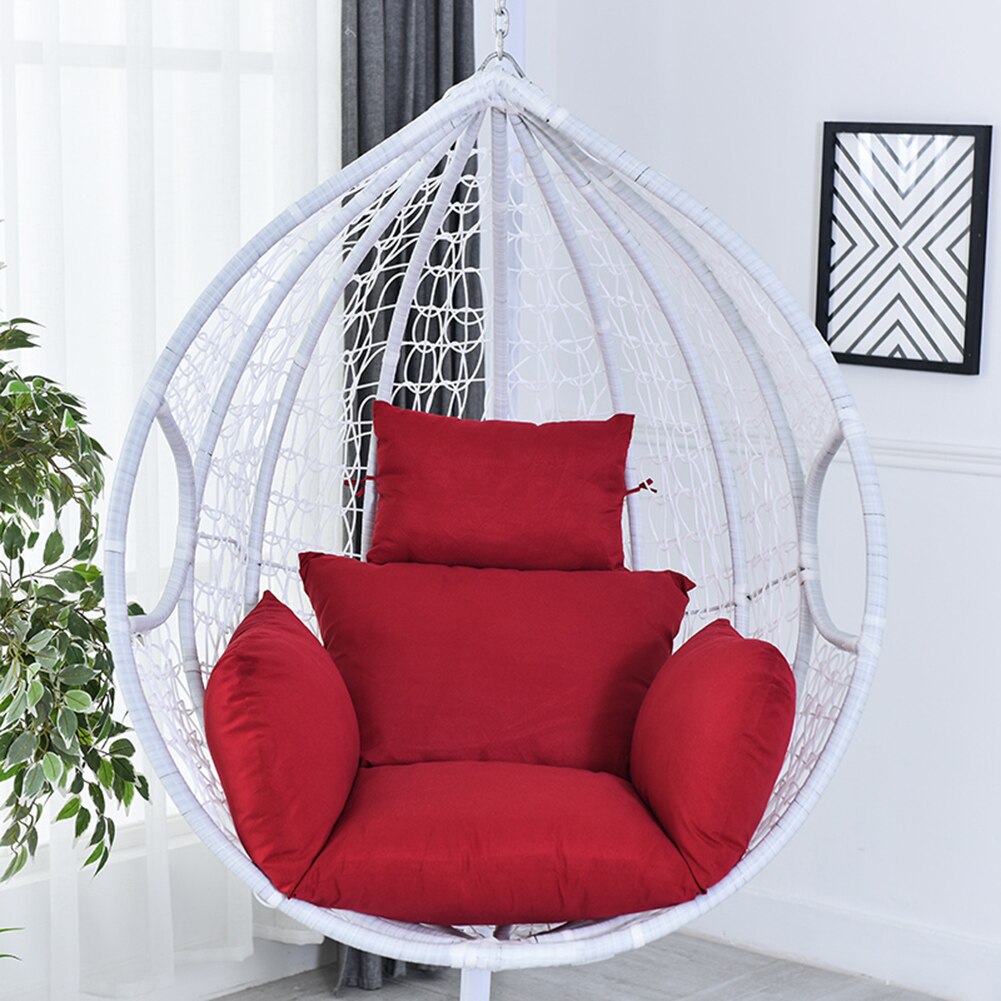 Rocking Chair Seat Cushion Swing Hanging Basket Back Pads Hanging Egg Hammock Chair Cushion for Home Garden Hammock: Red