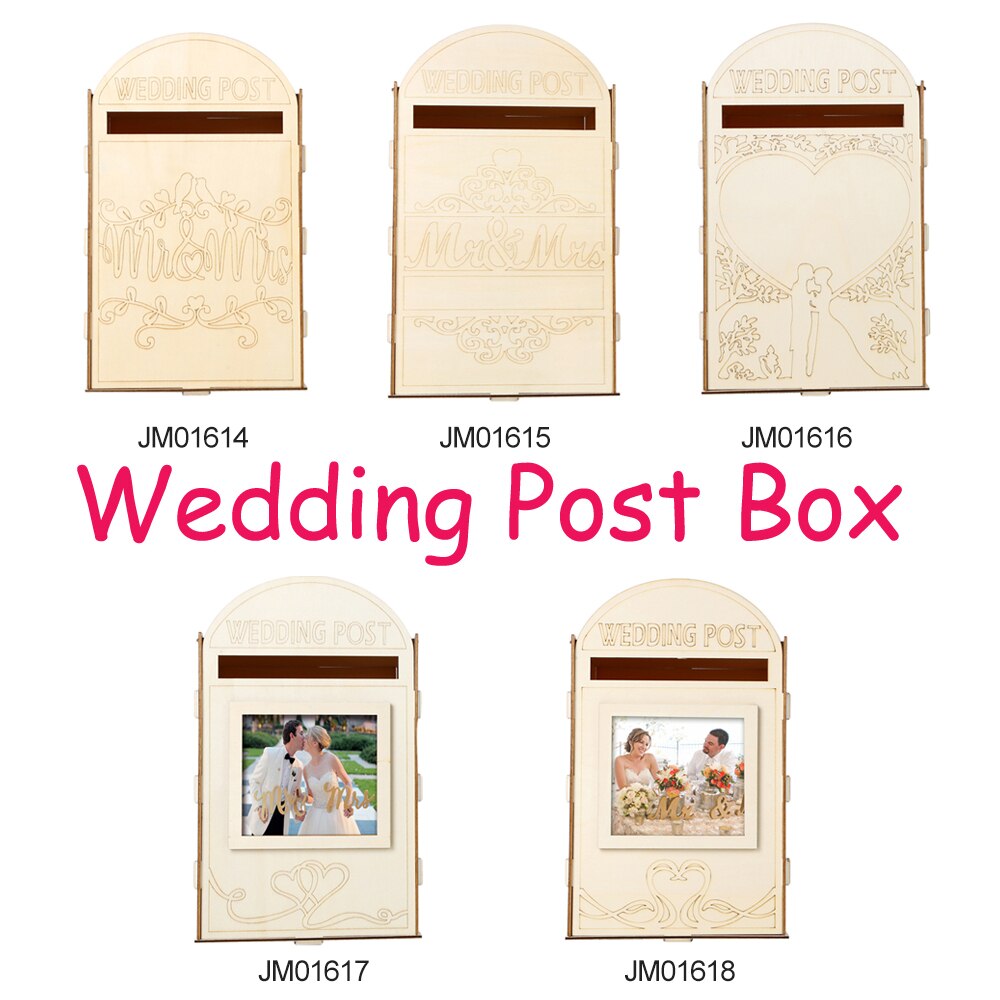 Træ dekoration romantisk bryllup mr & fru postkasse med en nøgle