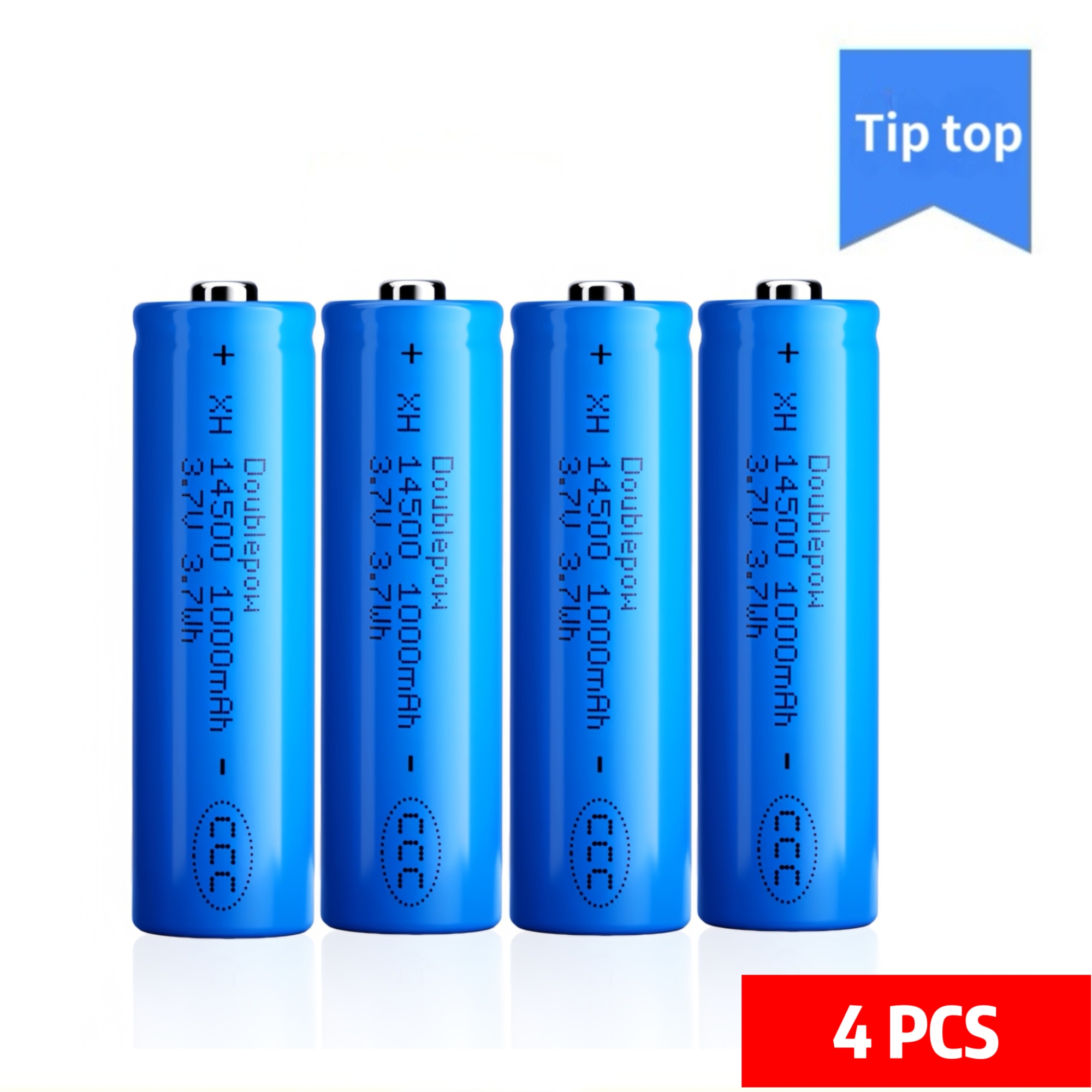 Batería 14500, 3,7 V, 1000mAh, cargador recargable de litio para afeitadora, altavoz, dron, aspiradora, micrófono, reloj inteligente, Sensor de juguete: Transparente