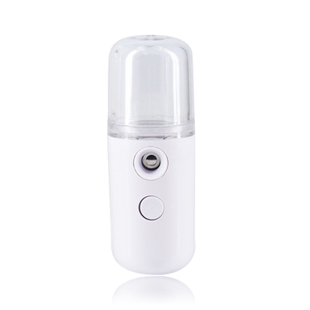 Portable Nano Mist Sprayer Mini USB Rechargeable Face Spray Facial Body Steamer Moisturizing Skin Alcohol Disinfectants Sprayer: White