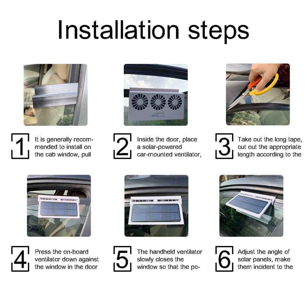 Auto Car Window Solar Powered Air Vent Cool Ventilation USB Exhaust Fan Radiator Air Vent Cool Ventilation USB Exhaust Fan Radia