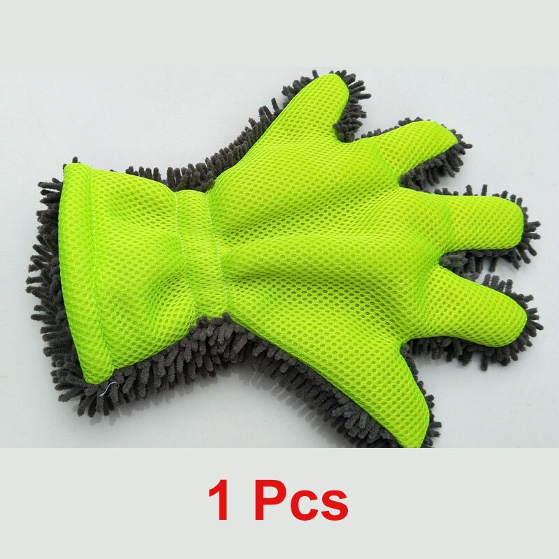 Guantes de microfibra de lujo para lavado de coches, herramienta de limpieza de coche, cepillo de limpieza multifunción para uso doméstico, 1 ud.: 1 pcs green