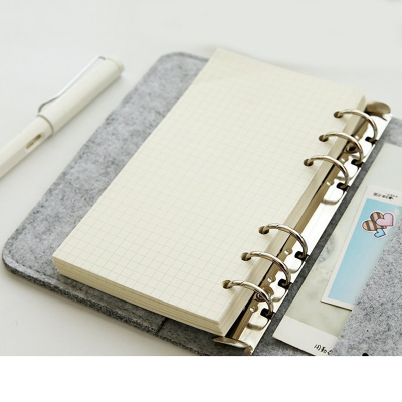 A5 A6 Felt Shell Fabric Notebook Paper Planner Inner Page Ring Binder Stationery Traveler Journal Loose Leaf Notebook