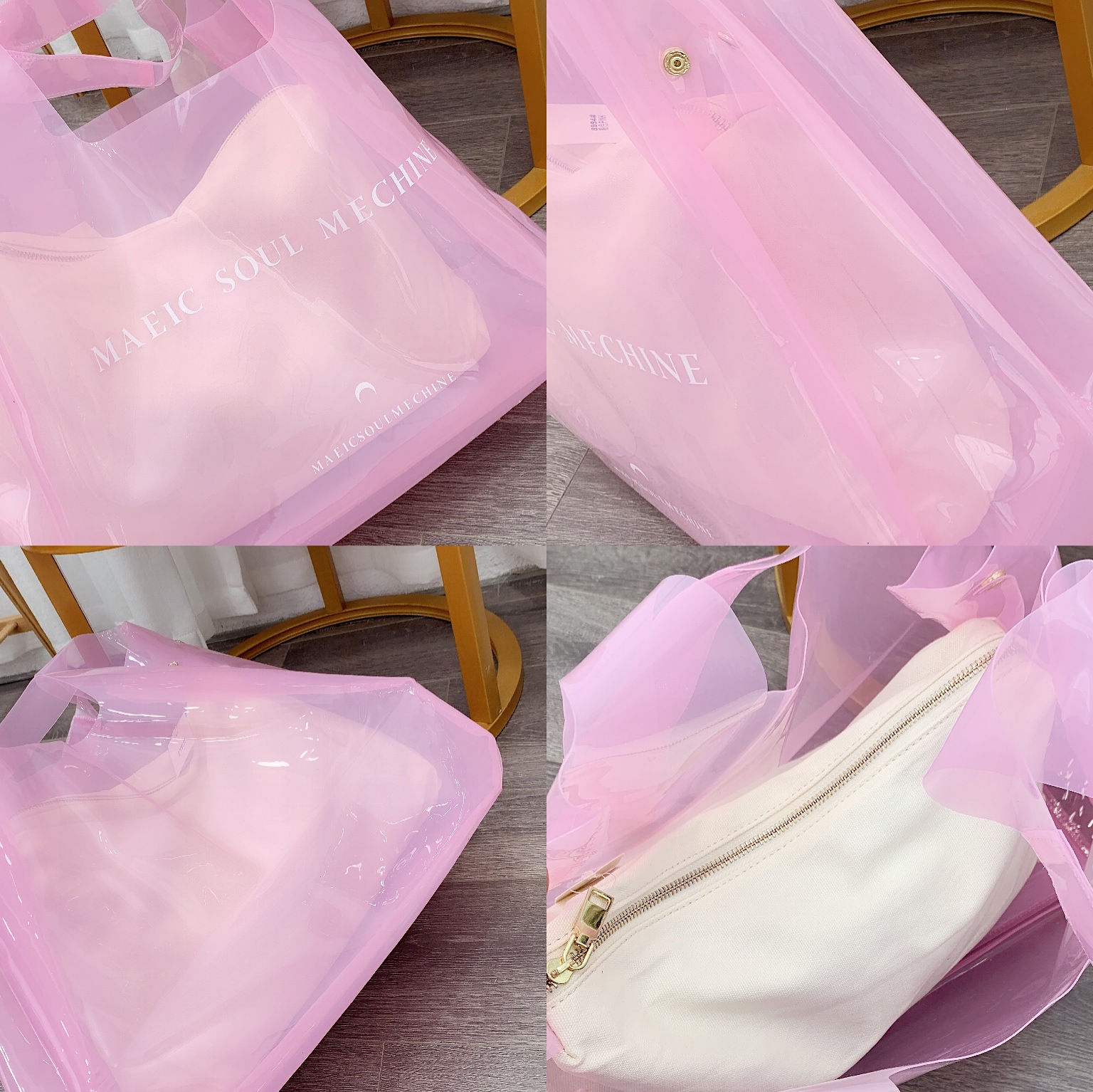 2019 Novo Saco Mulheres Bolsa de Ombro Grande Capacidade de saco de Praia PVC Transparente Geléia Bolsa Doces Casuais Tote Weekender Viagem Duffel Bag
