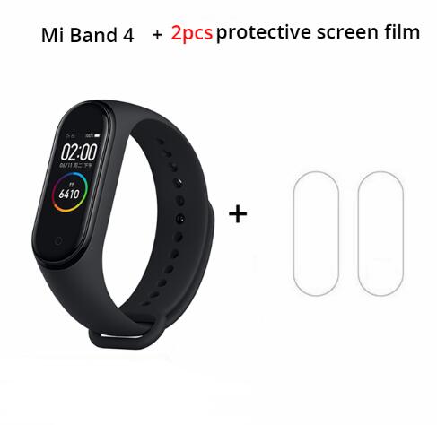 Original Xiaomi Mi Band 4 0.95" AMOLED Screen Smart Miband 4 Waterproof Heart Rate Fitness Wristband 135mAh Bluetooth 5.0 50ATM: add film