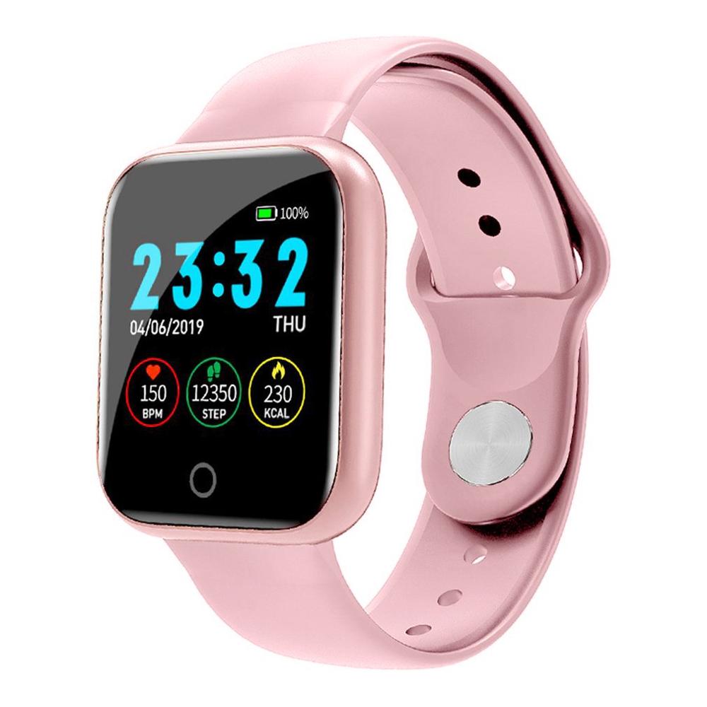 I5 slimme armbanden met stappenteller, hartslagmeter, sporthorloge, waterdichte armband, draagbaar en praktisch horloge: Roségoud