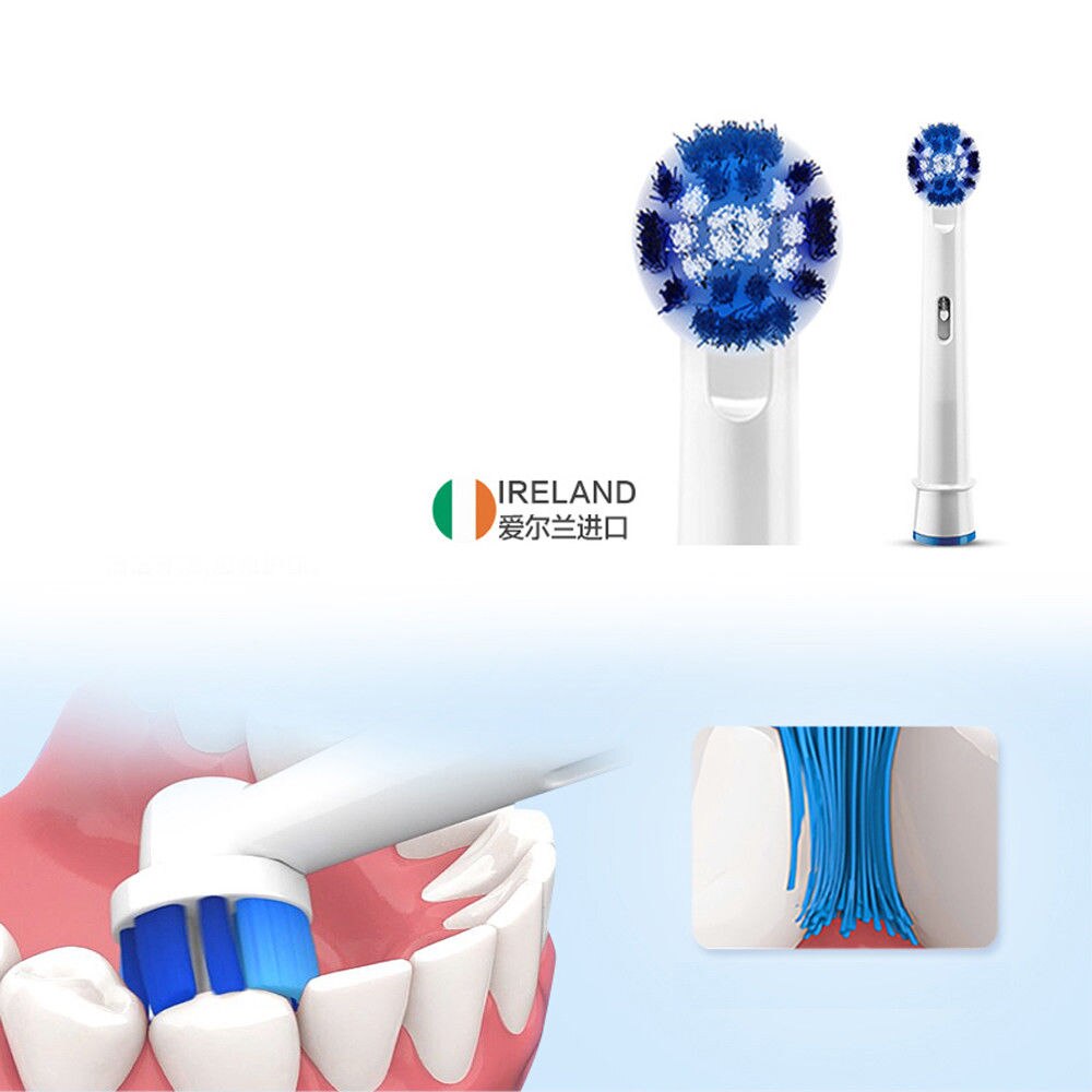 EB50 EB20 Dual Clean Opzetborstels Voor Oral B D12 D16 D100 Cross Actie Floss Action Elektrische Tandenborstel Heads zwart