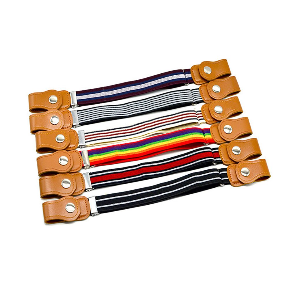 Sanwood børn børn spænde fri elastisk bælte stretch talje justerbar linning til dreng pige stribede bælter