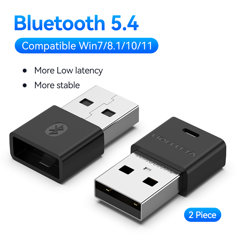 Vention Adattatore Bluetooth USB 5.3 5.4 Dongle per altoparlante per PC Mouse wireless Tastiera Ricevitore audio musicale Trasmettitore Bluetooth: WHITE