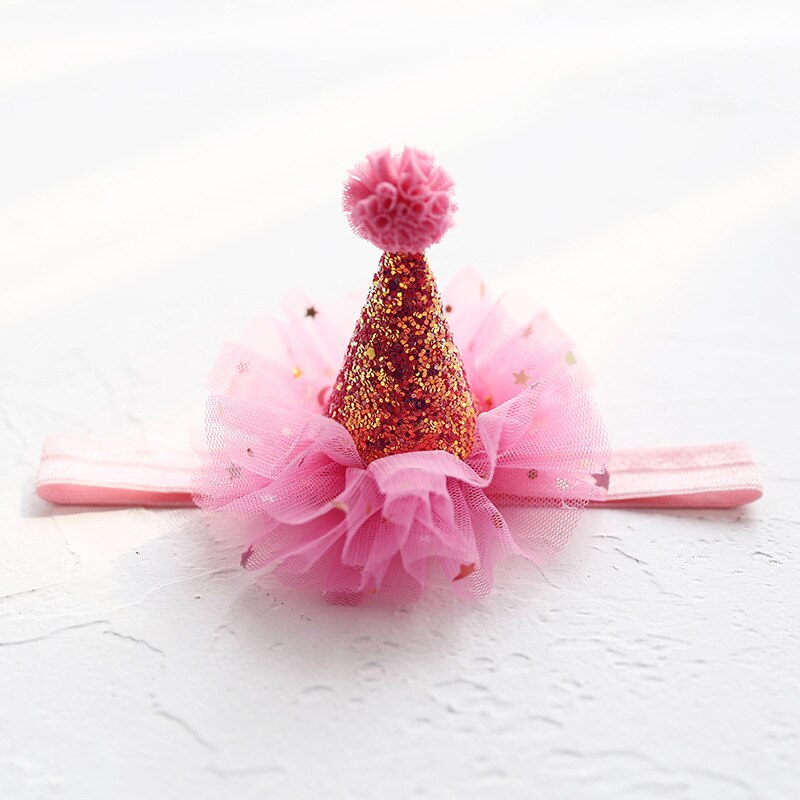 Diademas DE CORONA DE Princesa para niña, diademas de encaje brillante, accesorios para el cabello para niña, sombrero de de cumpleaños, decoración: Rose Red Headband