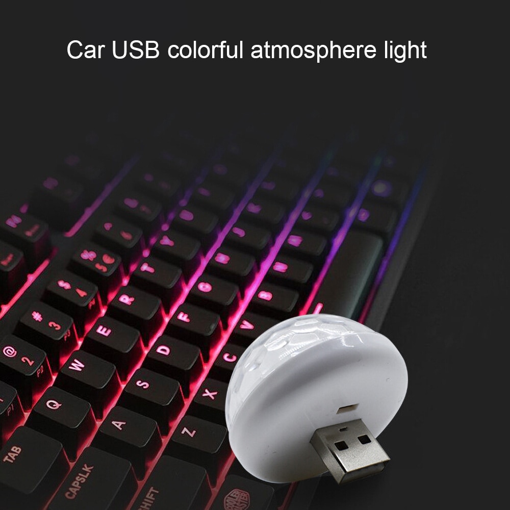 Bil ledet dekorativ lampe usb fargerik atmosfære festlys dj ledet rgb interiørlampe klubb diskotek magi scene effekt lys