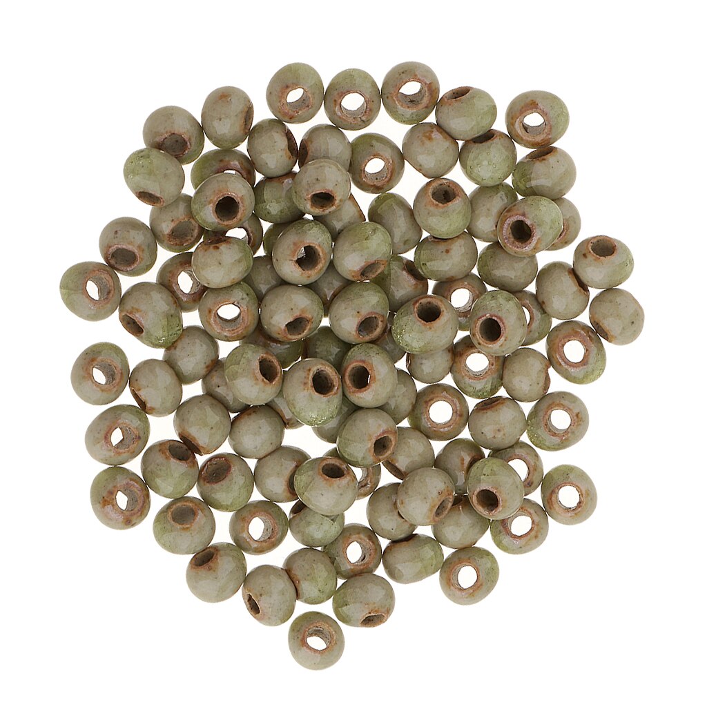 100 stk keramiske porcelænsperler - mellemperler - - smykkedel -: Farve 6