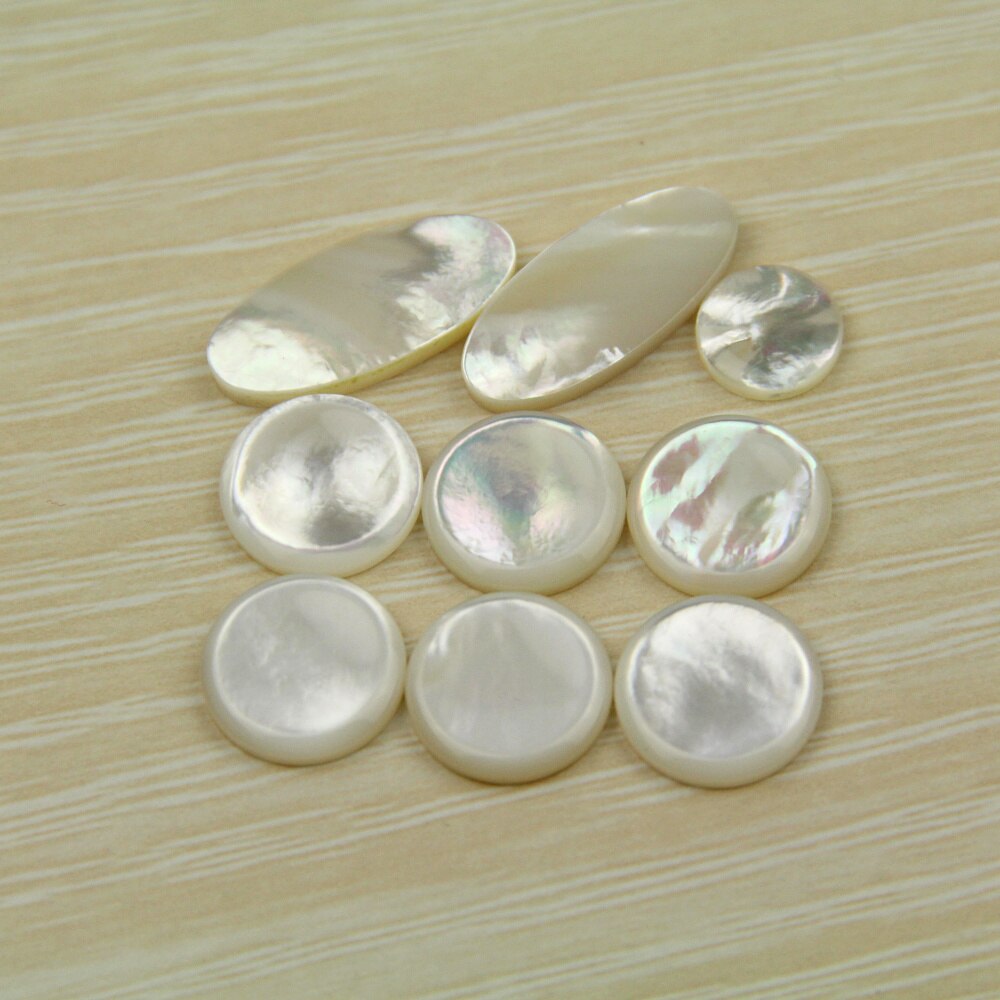 9pcs Saxophone Real Mother of Pearl Key Buttons Inlays Saxophone clasp Color clasp saxophone repair accessories: White conch 1set