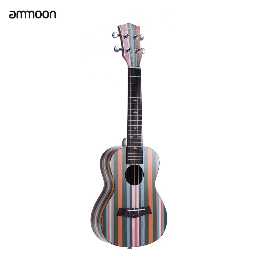 Ukelele Soprano acústico ammoon de 24 ", 18 trastes de madera, cuello Okoume, diapasón de palisandro,