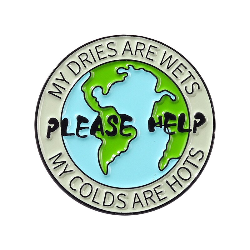 Creativo serie di protezione ambientale verde spilla in lega personalità della moda ambiente per la cura della terra accessori per Badge selvatici: style-5