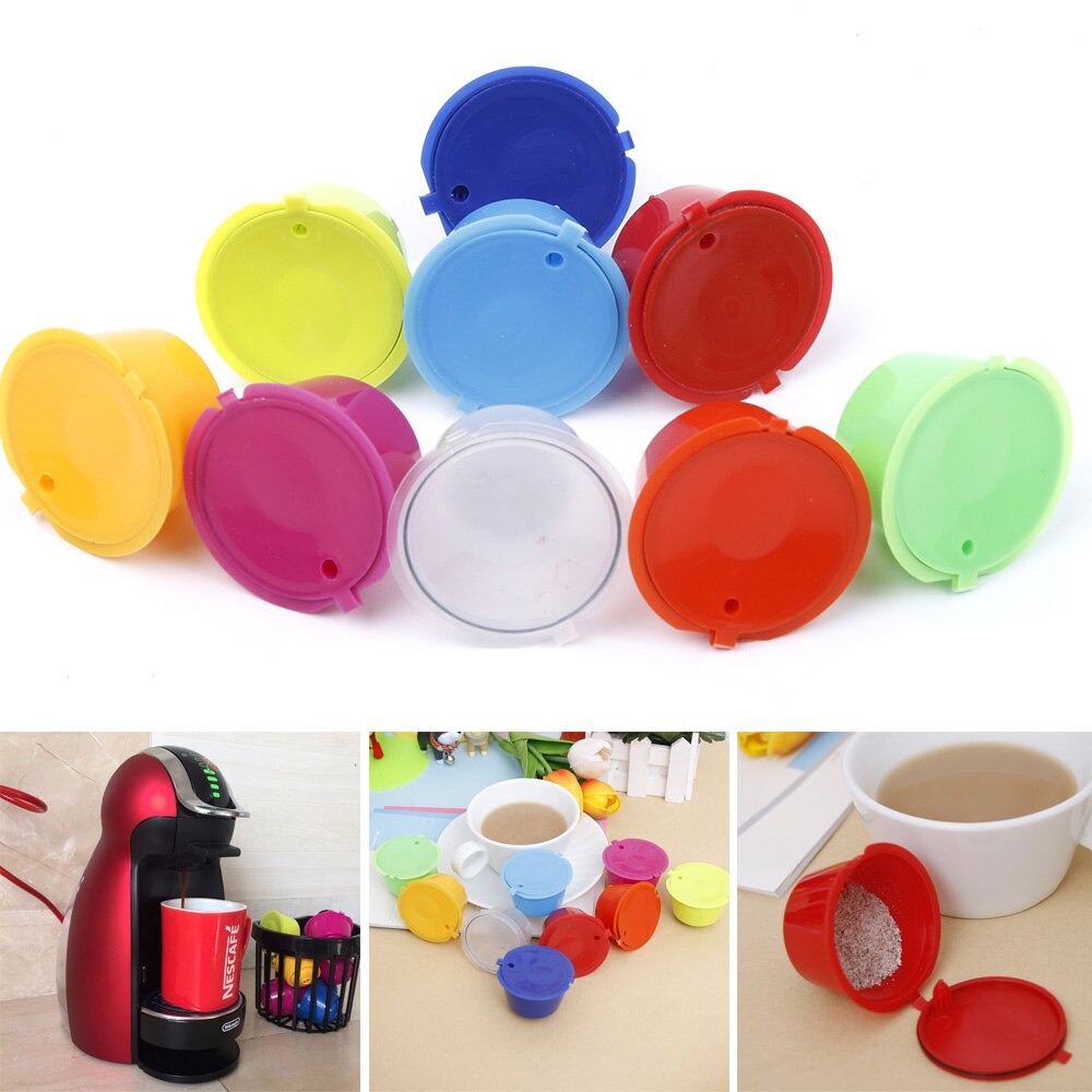 8 Colors Refillable Coffee Capsule For Nescafe Dolce Gusto Reusable Capsules Coffee Pods K-cups Useful 50 times