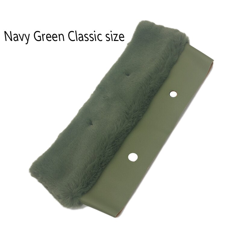 Fur Plush Trim for obag handbag Thermal Plush Decoration Fit for O bag Silicone bag Accessories women's handbags: Classic Navy Green