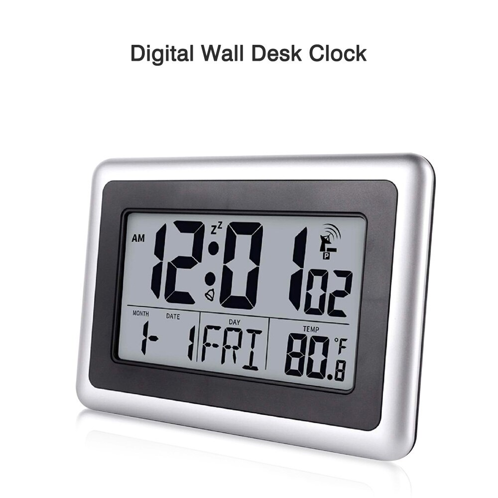 LCD Digital Wall Clock Alarm Desk Temperature Home Large Display Indoor Outdoor desk Clock