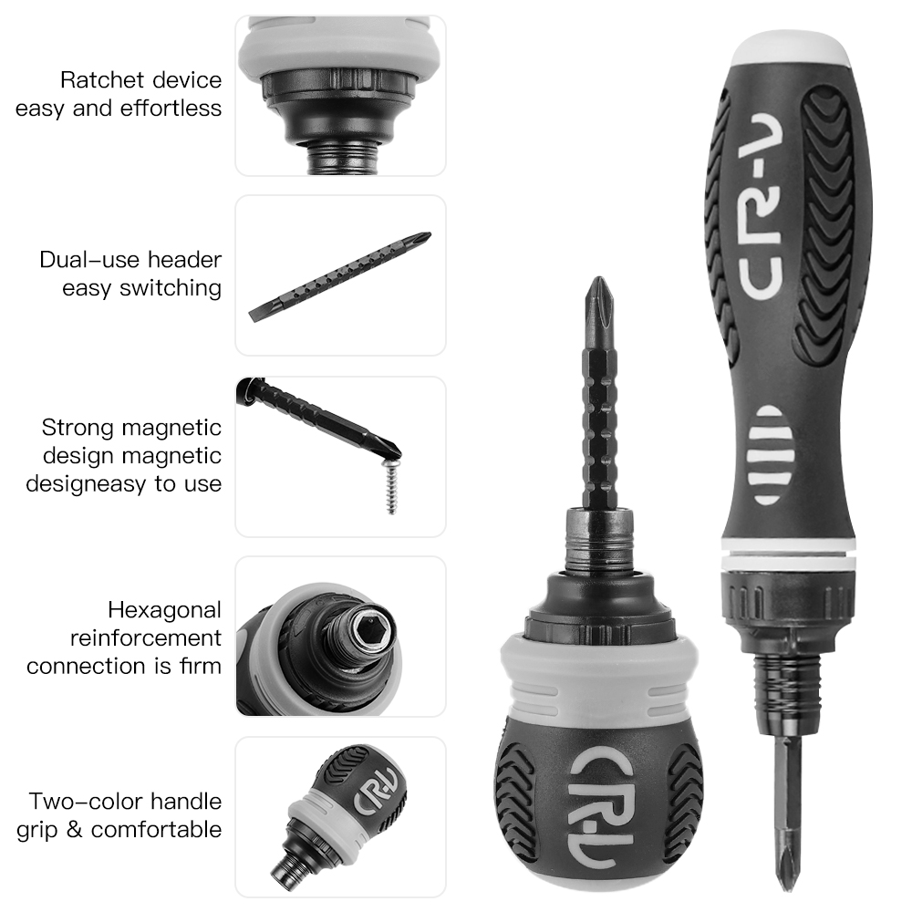 Vastar Ratchet Screwdriver Set Short Handle Cross ... – Grandado