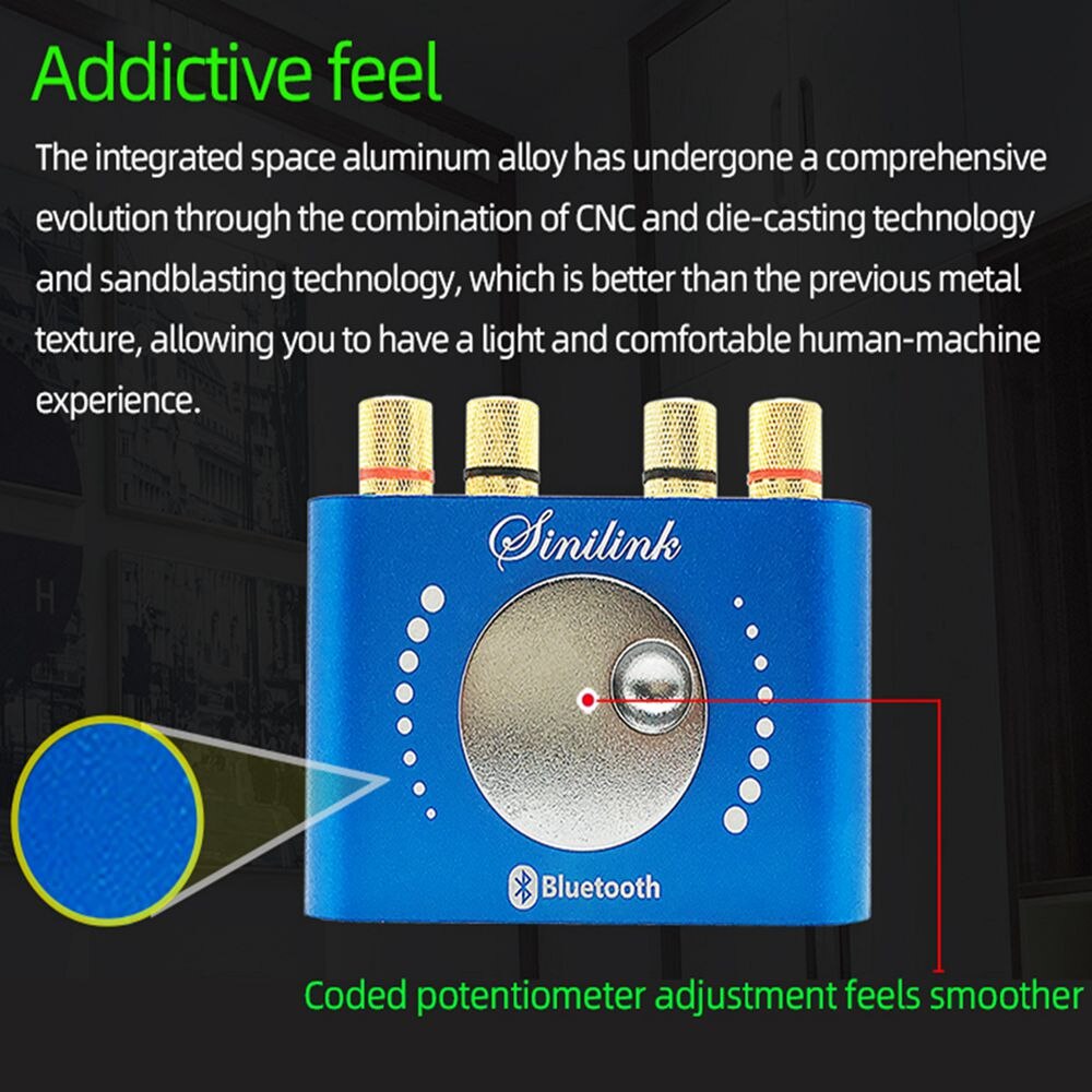 XY KA50L Mini Amplifier 50W*2 HiFi Stereo Dual Channel bluetooth 5.0 Wireless Audio DAC Subwoofer Amplifier AUX Type C Interface