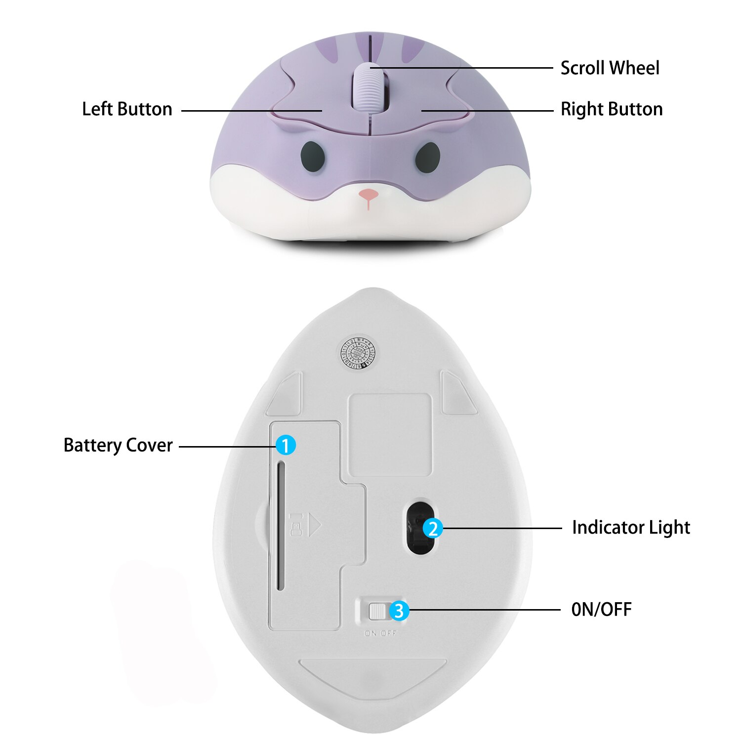 Wireless Mouse 2.4G Cute Hamster Usb Optical 1200 DPI With Mousepad for Desktop Laptop Computer Gaming Girls Christmas