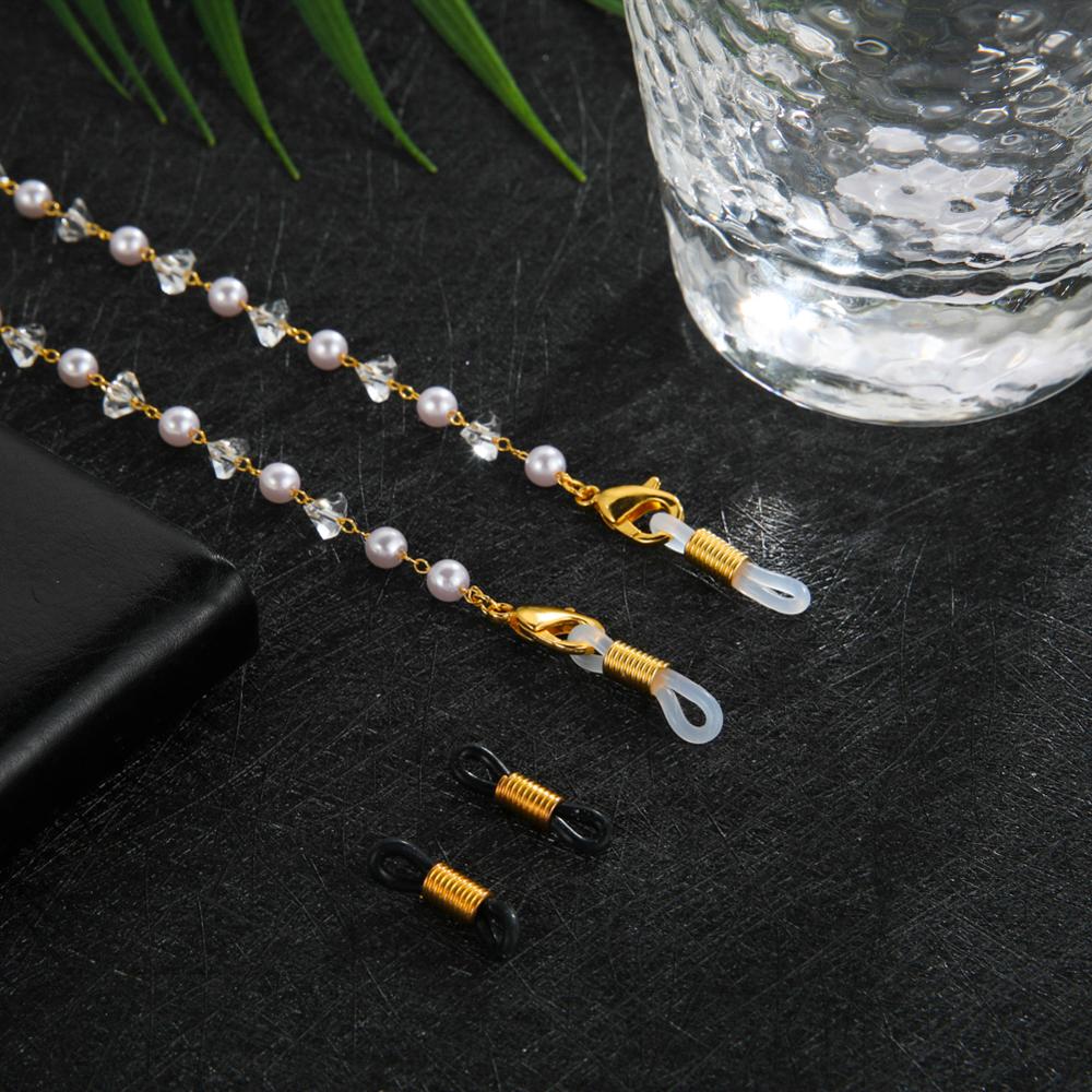 Skyrim Chic Pearl Beaded Glasses Chain for Women Sunglasses Chains Lanyards Neck Strap Rope Reading Eyeglasses Cord Holder: F-Gold