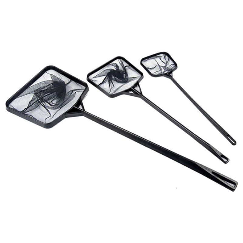 Black Aquarium Accessories Long Handle Square Aquarium Fish Tank Fishing Net Landing Net for Fish Durable Products Accessories