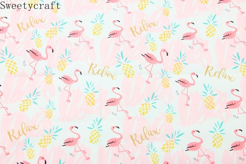 110 x 45cm paksua puuvillaa pellavakankaita by yard flamingoprintti ompelupussi pöytäliina verhojuhla kodin sisustus