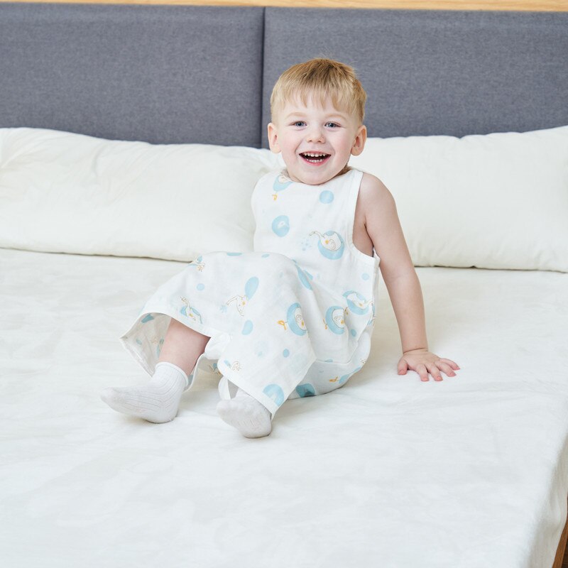 Baby Slaapzak Lente Zomer Jongens Meisjes Dunne Katoenen Gaas Mouwloze Baby Split Been Sleepsack Ademend Kinderen Vest Cocon