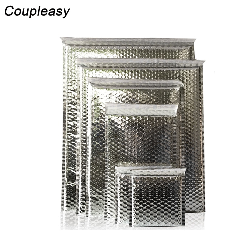 30PCS/Lot Silver Plastic Bubble Bags Waterproof Mailers Padded Envelope Packaging Shockproof Bubble Bags