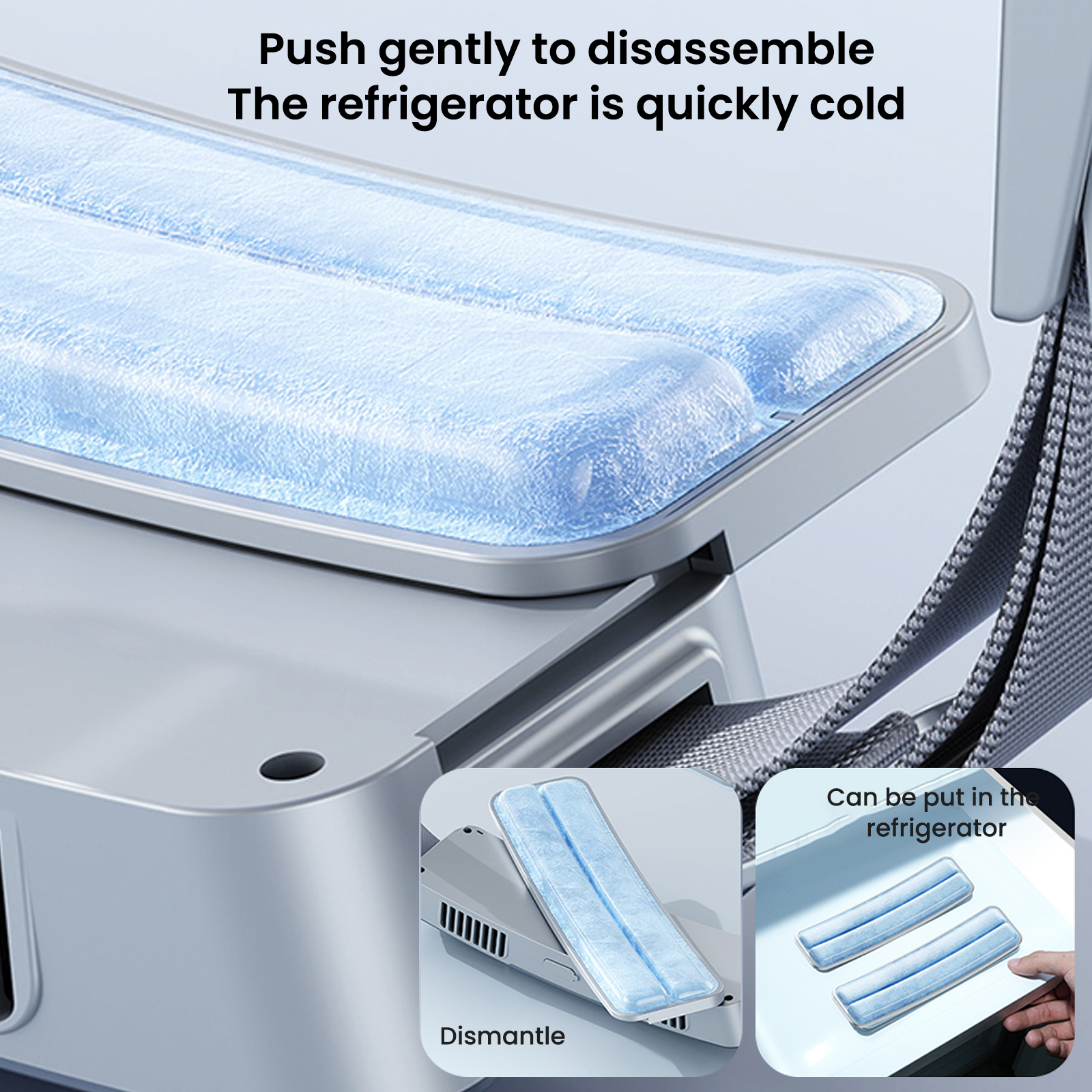 ventilador con cinturón de hielo de 2 colores, ventilador de cintura colgante portátil inteligente, Mini ventilador USB de refrigeración para deportes al aire libre, ventilador pequeño portátil, Enfriador de verano