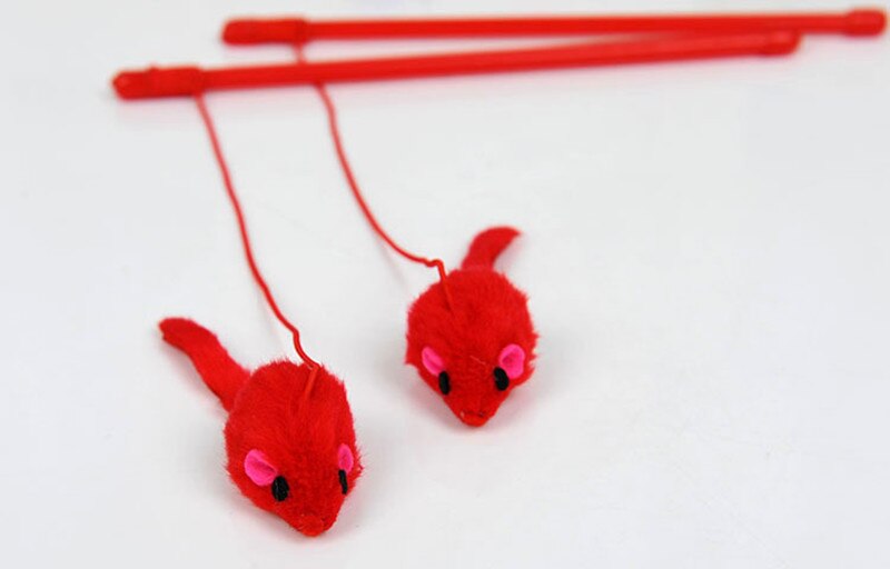 Pet Cat Toy Cute Mouse Stick Teaser Wand Plastic Toy for Cat Toys Pet Cat Tunnel Fat Cat Cute