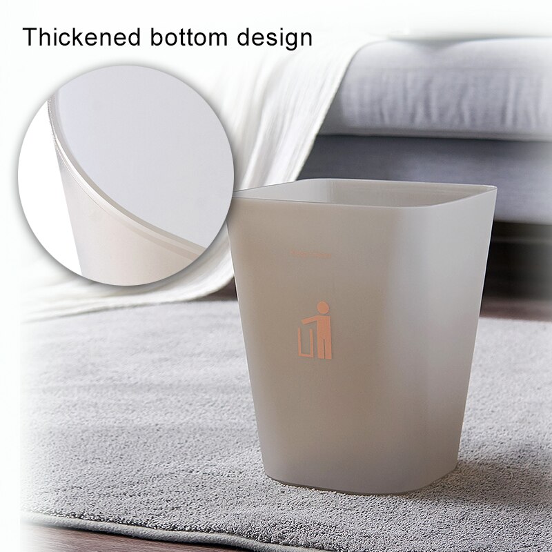 Plastic Square Trash Bucket Bin Office Bathroom Kitchen Trash Can