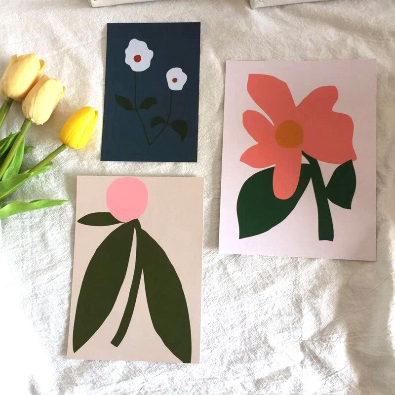 3 Stks/set Ins Papier Card Photo Studio Achtergronden Props Leuke Bloemen Fotografie Achtergrond Diy Muur Decor Nordic Muurstickers