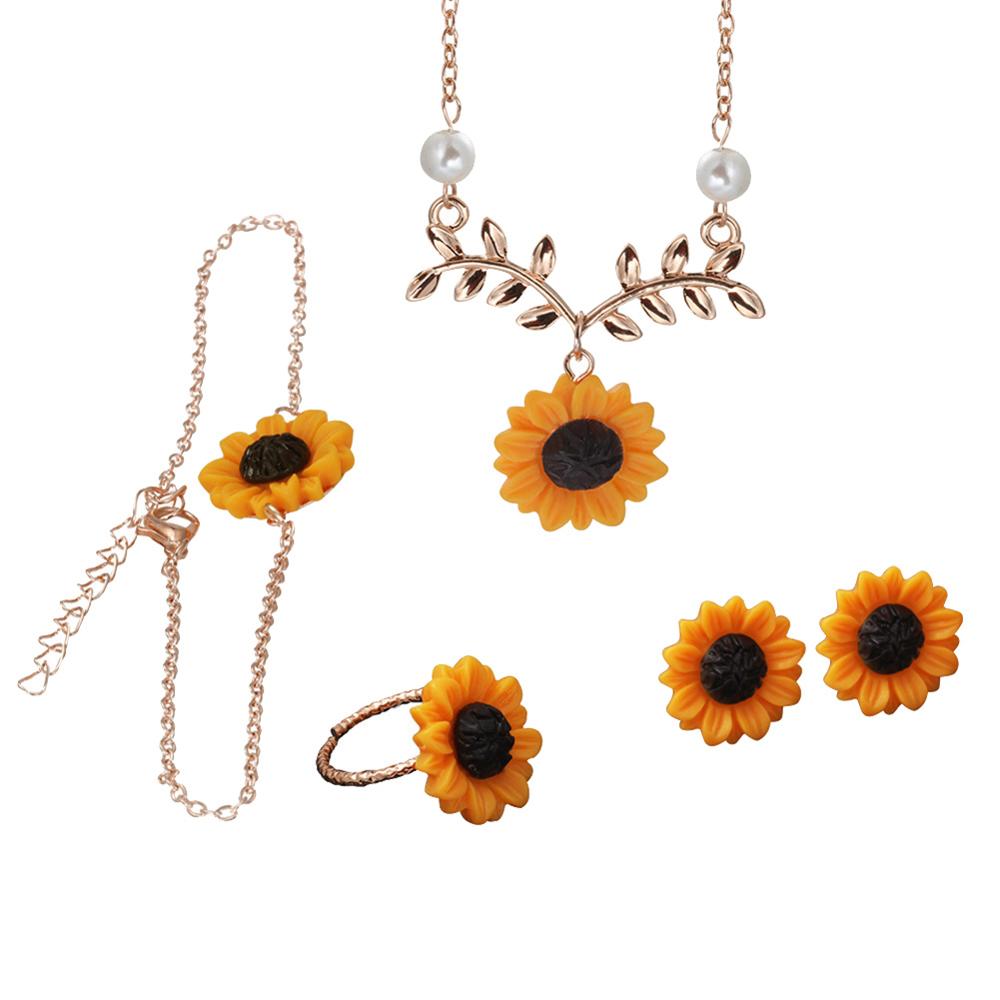 Cartoon Sunflower Earings for Women Big Sun Flower Statement Earring Korean Studs Jewelry Best Friend: Rose Gold