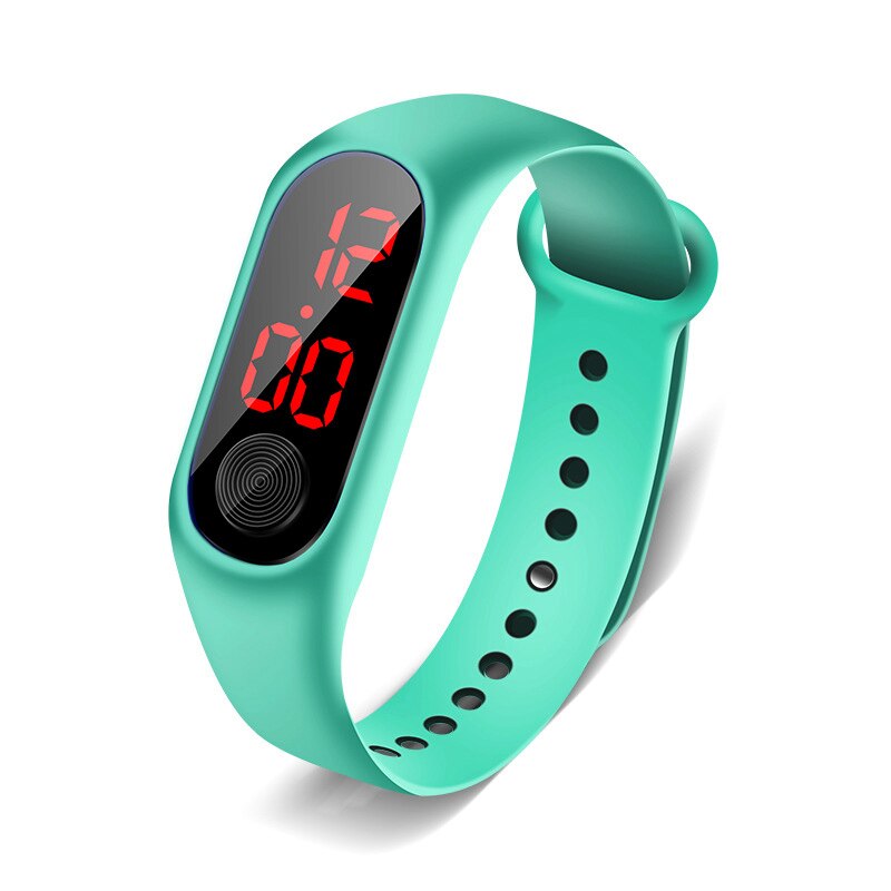 Kvinder sport led ure herre digital ur pige ur drenge silikone elektronisk ur herre ur reloj hombre hodinky børne ur: Myntegrøn