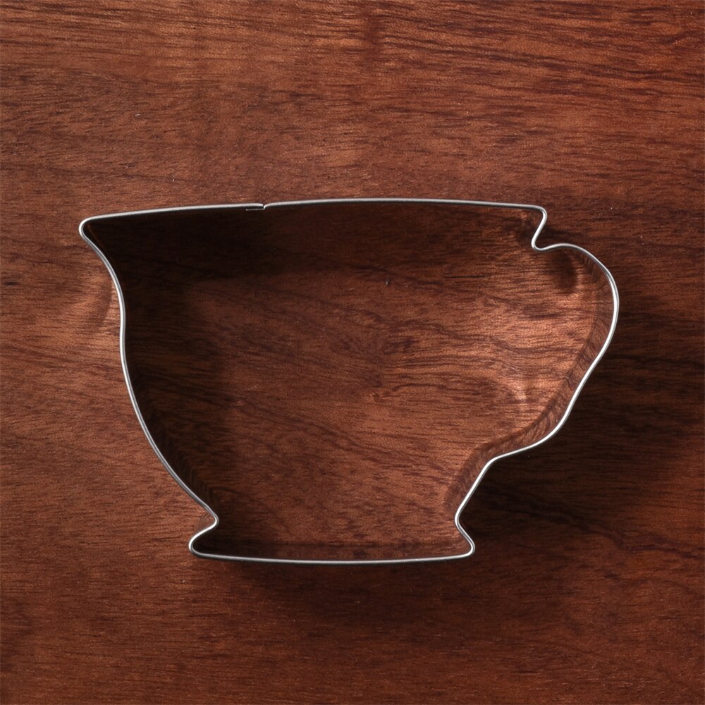 KENIAO Tea Party Cup Cookie Cutter - 9 x 6.2 CM - Biscuit Fondant Bread Pastry Sandwich Mold- Stainless Steel