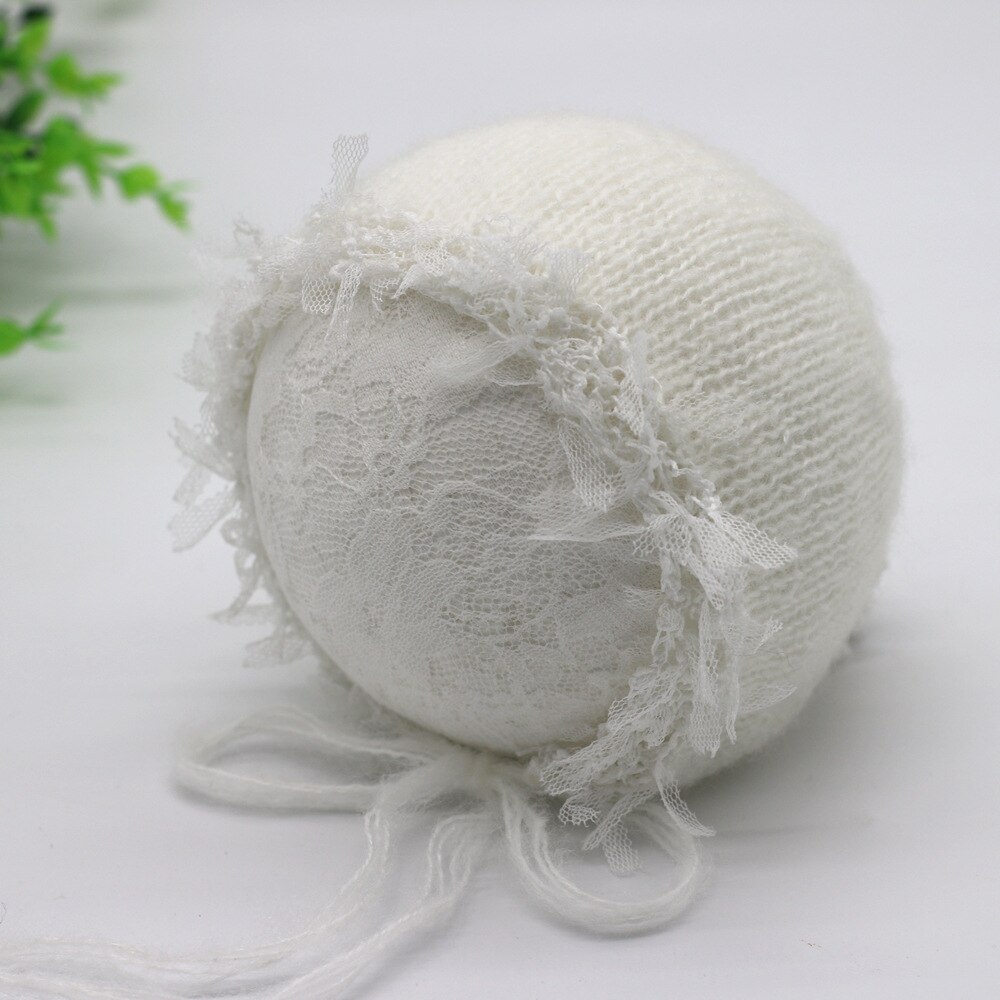 Pasgeboren Fotografie Props Hoed Mohair Pasgeboren Hoed Baby Fotoshoot Props Accessoires: white