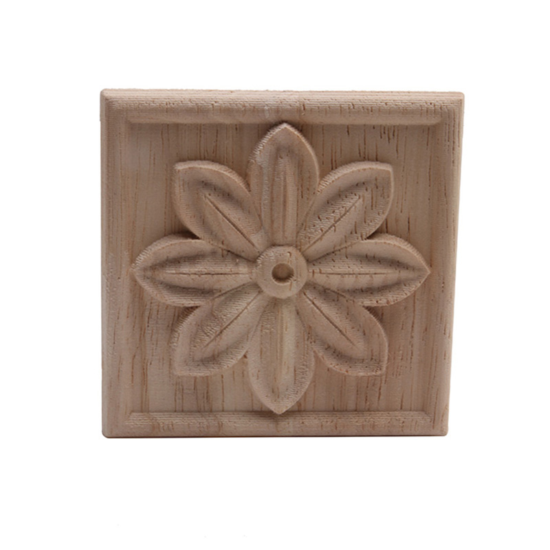 Hout Applique Onlay Hout Decal Hout Beeldjes Houten Gesneden Decor Unpainted Grote Kroon Laat Ovale Bloem Meubels Deuren Thuis