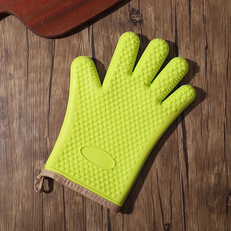 Oven Mitts Latex Glove for Kitchen Cooking Baking BBQ Barbecue Anti Heat Microwave Gloves TJ2473: C